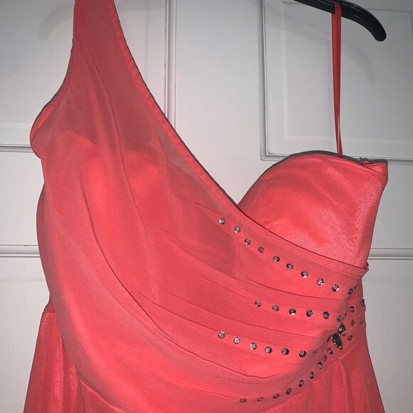 Ever Pretty // Pink High Low Dress One Shoulder - Picture 3 of 4